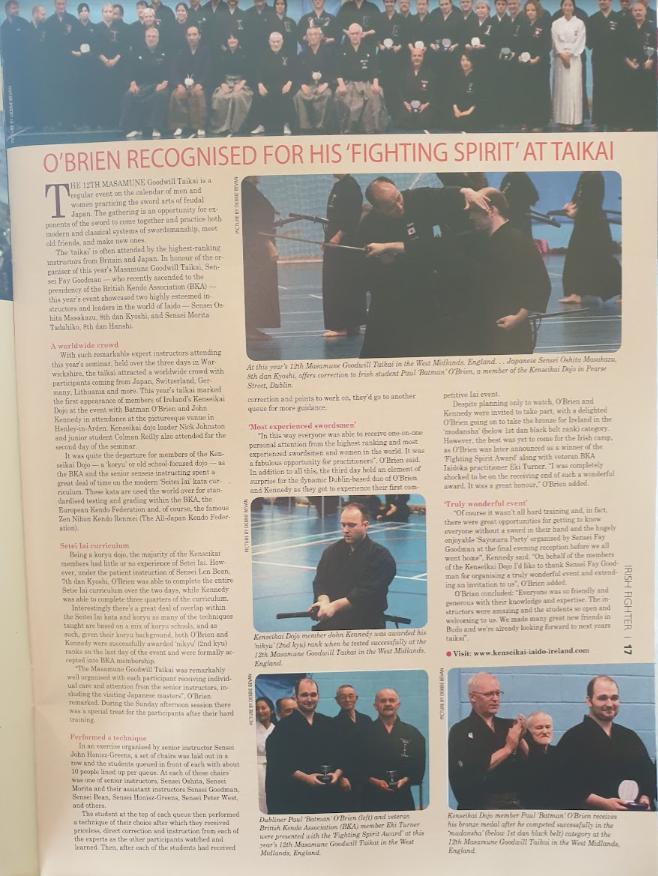 Iaido Taikai: Ireland Recognized for its Fighting Spirit
