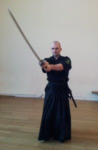 Delivering a Men Cut in the Iaido Dojo